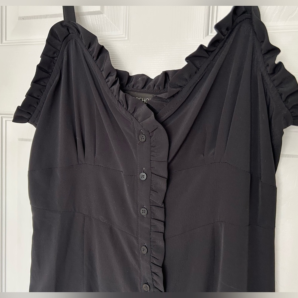 TOPSHOP Black Ruffle Dress - Picture 3 of 8